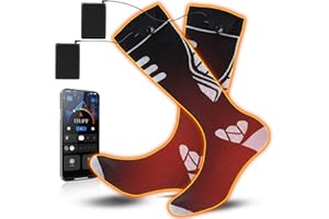 SENPRITY Heated Socks for Men Women with 2 Rechargeable 7000mAh Batteries APP Control Washable Heating Socks Winter Foot Warmer Electric Socks with 4 Heating Levels for Outdoor Camping Skiing Fishing Hunting