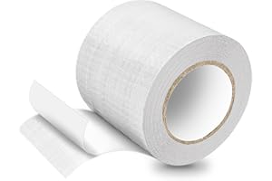 HONGTAISHENG PE Ruban de Bâche, Ruban de Réparation pour Bâches en Tissu, Patchs de Bâche, 5M*8CM, pour Bâche de Camion, Auvent, Tente, blanc