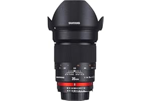 Samyang F1111006101 - Objetivo fotográfico DSLR para Sony E (Distancia Focal Fija 35mm, Apertura f/1.4-22 AS UMC, diámetro Filtro: 77mm), Negro