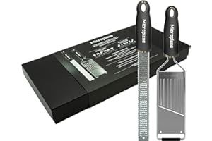 Microplane Set grattugia da Cucina Zester & Mandolina, Acciaio Inox, Serie Gourmet Ideale per parmigiano, agrumi, Noce Moscata, Patate, zucchine e cetrioli