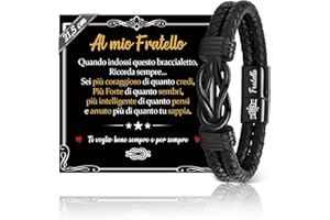 SUNSH Regalo per Uomo/Figlio/Fratello, Regalo Fratello Compleanno, Bracciale in Pelle per Uomo, Compleanno Natale San Valentino, Regali per Lui Ragazzo Fidanzato Marito Figlio