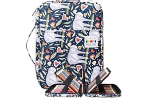 BOMKEE 220 Ranuras Estuche de lápices de Colores, Impermeable Bolsa para Dibujar, Pintar, Almacenamiento de papelería Multicapa bolígrafos de Gel Organizador