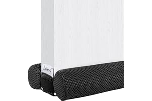 fowong Boudin de Porte Isolant du Froid, Bas de Porte 90CM, Coupe-Vent pour Deux Côté de Porte, Démontable et Lavable, Anti Bruit Insect, Bâton en Mousse Inséré Découpable, Universel pour Porte, Noir