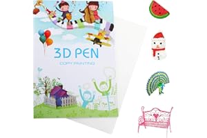 Kasoud Reusable 3D Painting Template, 3D Painting Graffiti Template, 3D Painting Books for Kids, 3D Printing Pen Drawing Book, Ideal for 3D Pen DIY, 40 Patterns, Painting Graffiti Template for 3D Pen