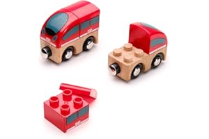 NEUE FREUNDE INVENTING & PRODUCING SCHNICKSCHNACK Mein Kreativ Zug von Neue Freunde. Züge, Lokomotiven, Eisenbahnen und Waggons selber Bauen. Der Rollende Baustein verbindet eure Holzeisenbahn und die großen Klemmbausteine (Set 02 - REGIO)