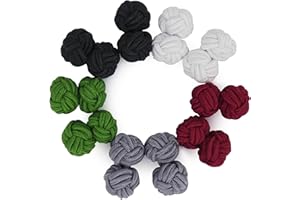 HONEY BEAR Gemelos de Nudo de Seda Tejidos 5 Pares para Hombre/Mujer Camisa/Vestido Decoración con Caja