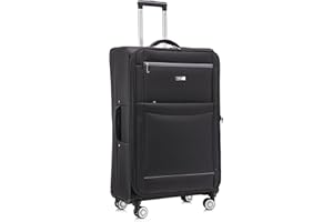 DK Luggage Medium 24" Suitcases Lightweight WLS08 4 Wheel Spinner Black