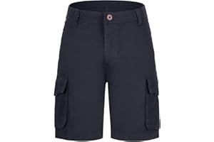 QXURKUT Pantalones Cortos Hombre Algodón Verano Casual Bermudas Cargo Shorts con 6 Bolsillos para Al Aire Libre Trekking Senderismo Pesca