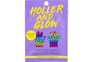 HOLLER & GLOW Holler And Glow Purrfect Mani Hydrating Printed Hand Masks, Enriched with Argan Oil & Vitamins B3, B5, C & E, Nourishing, Brightening & Smoothing Treatment for Deep Hydration, 18 ML