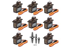 Adeept AD002 8 Pcs MG90S 9G Micro Servo Motor, Metal Geared Micro Servo for RC Robot Car Helicopter Airplane Controls Boat Raspberry Pi Project