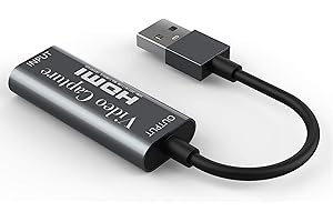 MOKEUM Scheda di acquisizione video, HDMI a USB 2.0 Scheda di acquisizione video 1080p HD Live e registrazione video Scheda di acquisizione audio per giochi, streaming, insegnamento, videoconferenza