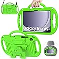 AVAWO Kids Case for Samsung Galaxy Tab A9+/A9 Plus 11 Inch 2023 Case, with Strap, Shockproof Lightweight Handle Stand 2023 Model (SM-X210/X216/X218) with Lanyard, Green