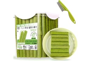 NNBWLMAEE Cat Grass Teething Stick, 60/80 Pcs Cat Grass Teething Stick Hairballs, Natural Grass Molar Rod for Cat Indoor, Cat Grass Sticks for Hairball Removal,CaDental Care, Increase Appetite (60Pcs)