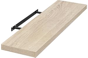 EUGAD Étagères Murale en MDF,étagère de Rangement décorative Flottante 100cm Longueur,Chêne