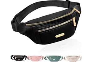 ALVILLER Fanny Pack Fashionable Waist Bag Casual Travel Bum Bag with 3 Zipper Pockets for Women Men Sports Running Hiking Jogging (Black)
