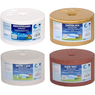 Pierres à Lécher Sel Himalayen - 20 Blocs, 2,5 Kg, Pour Bétail, Moutons, Chèvres, Chevaux