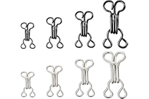 TRYSALAR 12 Pairs Bra Sewing Hooks and Eyes Closure Sets 4 Sizes Metal Fastenings Replacement Clasps Fasteners for Straps Clothes Skirts Coats Trousers Clothing Repair (Size 4 Black 12 Set)