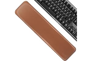 Cacoy Poggiapolsi per tastiera in pelle PU Supporto per braccio Ergonomico Supporto per polso per tastiera per Ufficio e Casa (Marrone)