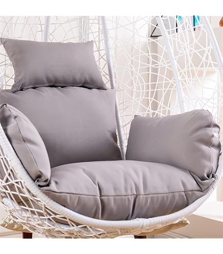 Cojín Para Silla Colgante O De Jardín - Tamaño 120x80 Cm, Relleno De Poliéster, Reversible, Color Gris Oscuro