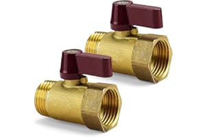 CBLDF Absperrventil 1/2 Zoll, 2 Stück Messing Absperrhahn, Innere und Äußere Drahtschnittstelle Kugelhahn 1/2 Zoll, Rostfrei und Langlebig, Geeignet für Küche, Bad, WC