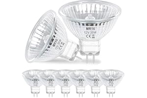 EASYIVY 8 Pezzi Lampadina Alogena GU5.3 12V 50W, Faretti Alogeni MR16 Dimmerabile, 660LM Bianco Caldo 2700K Lampadina Faretto MR16 per Illuminazione della Pista, Illuminazione da Incasso