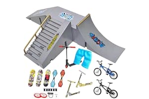 GENÉRICO Kit Skate Park, Skatepark, Juego De Patineta Para Dedos, Kit Tablas Ruedas Finger Scooter Toy, Min-i Dedo Skateboards Skate Park Kit, Finger Skateboard Con Rampas Parque, Regalo Juguete Para Niños