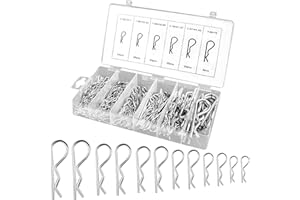 ANZOAT Coppiglie, 180 pezzi Coppiglie in acciaio possono essere applicate a auto rimorchi Impalcatura,Karosserie Clips für Autos Wohnmobile R-Pin sono 6 diverse dimensioni con scatola di plastica