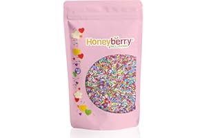 HONEYBERRY INCLUSIONS Small 8 Colour Sugar Strands Mix 200g - Premium Edible Decorating Vermicelli Sprinkles for Baking, Cupcake and Cake Decorations, Ice Cream, Dessert and Icing Decoration Toppers