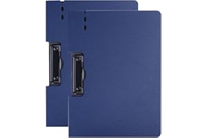 OURUI 2 Stück Klemmbrett A4 mit Deckel, Kunststoff Klemmbretter Dokumenten Organizer für Geschäft, Büro, Schule, Restaurant - Blau
