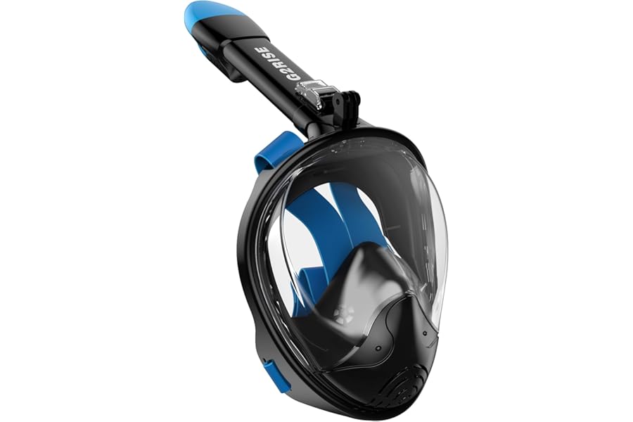 G2RISE SN01 Full Face Snorkel Mask with Detachable Camera Mount, Anti-Fog and Foldable Design, Advanced Breathing System for a Safe Adults/Kids Snorkeling Experience
