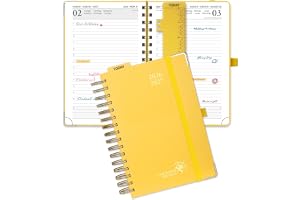 POPRUN Agenda 2026 2027 Dagplaner A5 21,5 x 14,5 cm, 1 Sida per Dag från Aug'26 - Juli'27, 12 Månader, Skolplanerare, Hårt Om