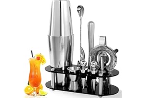 FoiiLiio Cocktail Shaker,12-teiliges Cocktail Set Boston Shaker,Cocktailshaker Bar Zubehör Set,Cocktail Shaker Edelstahl,Professional Cocktails Mixing Set,professionelle Barkeeper zubehör