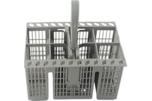 ‎ZWEQUIPINT ZWEquipint Geschirrspüler-Besteckkorb-Ersatzteil, C00257140 kompatibel mit Bauknecht für Indesit für Hotpoint-Modelle mit abnehmbarem rundem Griff, grau