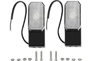 DARKGUARD 2 x LED-sidomarkeringsljus vit bakgrundsbelysning med reflekterande funktion 12 V 24 V för släpvagn husvagn lastbil