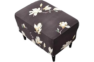 EBETA Stretch Stool Cover, Seat Stool Cover, Elastic Cover for Ottoman, Footstool, Protective Cover Ottoman Cover, Cover for Stool (Magnolia)