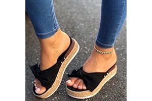 DZQQ Sandales pour Femmes Chaussures d'été compensées Fond épais Belles Sandales 2020 été Papillon Arc Plate-Forme étanche Sandales Chaussures