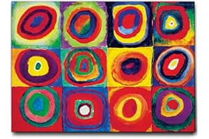 Giallobus - Quadro - Vassily Kandinsky - Studio del colore - Tela Canvas Telaio Standard - 100L x 70l cm - Pronto da appendere - Quadri moderni per la casa