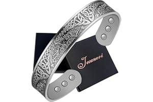 Jecanori Copper Magnetic Bracelets for Men Women,Tree of Life Pattern Solid Copper Brazaletes with 6pcs Ultra Strong Magnets,Adjustable Size Cuff Bangle with Jewelry Gift Box