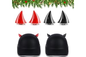 BAVOOTY Cuerno de Decoración de Casco,Casco de Motocicleta,Cuernos para Casco de Moto,Decoración para Casco de Motocicleta,Cuernos de Esquina,Cuerno de Demonio Pequeño con Ventosa,Negro+Rojo,4pcs