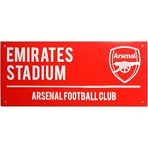 Plaque De Rue Officielle Arsenal Emirates Stadium N7 – Métal, Blason Canon, Rouge Et Bleu – Pour Supporter Ou Collectionneur, Décoration Murale Authentique !