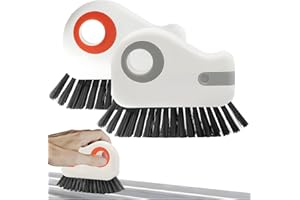 XIMEY Cepillo de Limpieza de Ranuras, 2 Piezas Cepillo Limpiador de Juntas, Cerdas Duras 2 en 1 con Raspador Oculto, Cepillo de Limpieza de Grietas para Ventanas, Fregaderos de Cocina, Baños