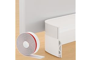 Door Seal, Draught Excluder for Doors, Self-Adhesive Door Draught Excluder, Silicone Front Door Seal, Draught Stopper, for Sound Protection, Wind Protection, Dust Protection (1 m, White)