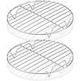 Herogo Cooling Rack Set of 2, Stainless Steel Round Wire Oven Racks for Cooling Baking Cooking Steaming, Rustproof & Smooth Edge, Oven & Dishwasher Safe, Metal Silver (27cm)