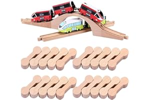 VEOIRXU 20 conectores de vía, fijaciones de vía, accesorios de vía de madera, accesorios sueltos, adecuado para niños a partir de 3 años