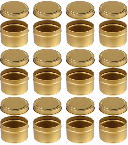 Kemcatui - 6 Barattoli In Metallo Per Candele Fai Da Te, 226,8 G Ciascuno, Con Coperchi, Colore Argento, Per Candele, Regali E Spezie