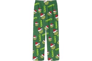 HGWOPGASD Pyjama de Noël pour femme Pantalon de pyjama en flanelle pour femme Pyjama confortable pour femme Pantalon de pyjama de Noël Vêtements de nuit de détente Imprimés de Noël Pyjama de Noël laid