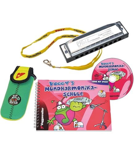 Harmonica Pour Enfants - Lot De 2 (Rouge & Bleu) | Diatonique 10 Trous En Do Majeur, Idéal Débutants & Cadeau Musical Parfait