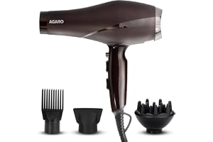 AGARO 2000W AC Professional Hair Dryer with Comb, Concentrator & Diffuser Nozzles, Hot & Cold Air, 16A Plug, 2 Speed & 3 Temperature Settings, Cool Shot, Hair Dryer & Blower for Men & Women HD-1120