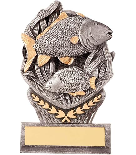 Accents | Fishing Award Trophy Resin Bass Figure In Pewter Finish