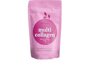 Divique Complesso Premium Polvere di collagene tipo 1, 2, 3, 5, 10 [500g], Peptidi Idrolizzati di Collagene al 100% - 10.000 mg al giorno - Insapore